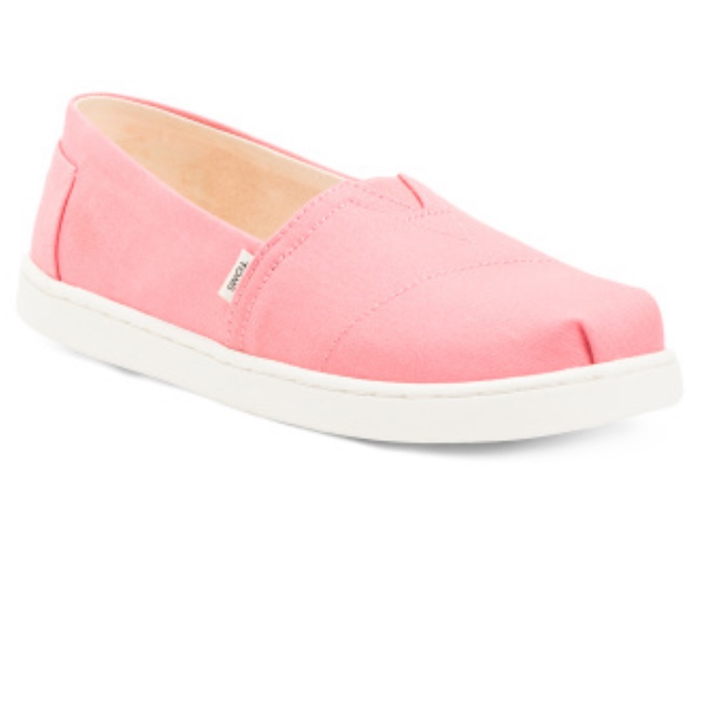TOMS Girls Alpargata Classic Espadrille Flats Soft Pink Canvas. EUC